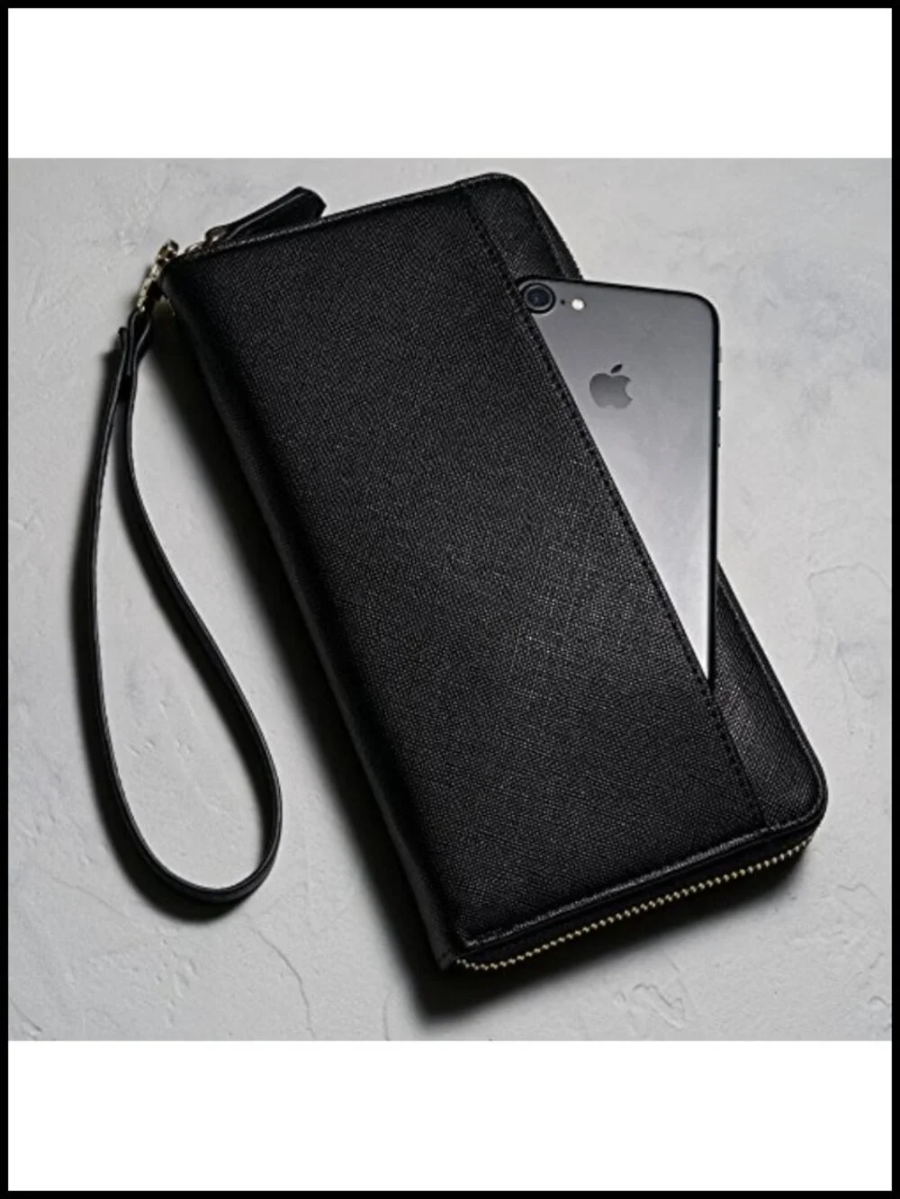 PU Leather RFID Passport Wallet Travel Document Organizer Wristlet